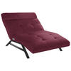 Liege mit motorischer Relaxfkt Mikrofaser Beere  - Beere/Schwarz, Design, Textil/Metall (120/54-113/158-198cm) - Pure Home Lifestyle