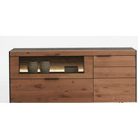 SIDEBOARD Anthrazit, Eichefarben  181/79/44 cm  - Eichefarben/Anthrazit, KONVENTIONELL, Glas/Holz (181/79/44cm) - Schöner Wohnen