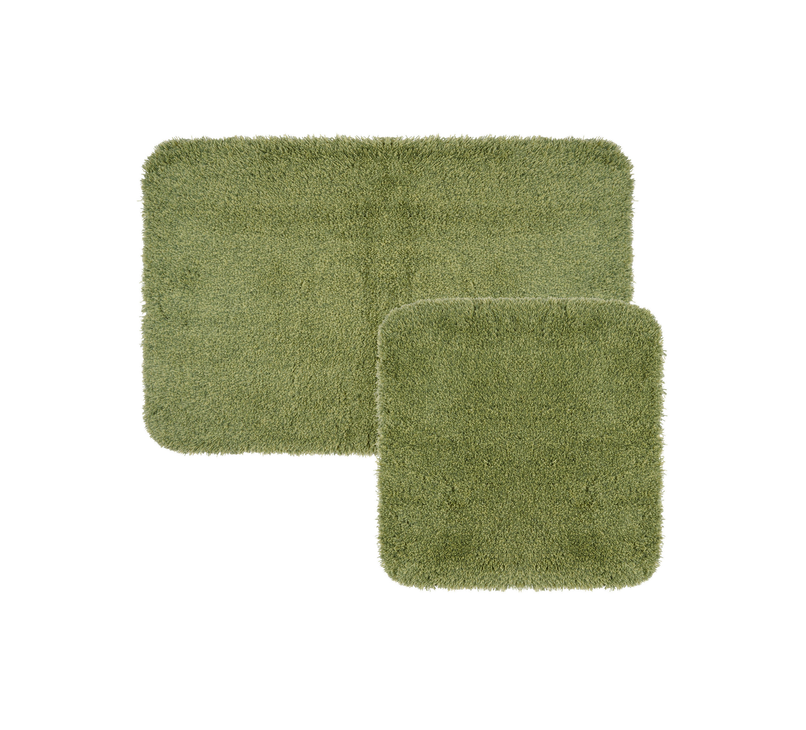 SADA KOUPELNOVÝCH PŘEDLOŽEK, 50x50/55x85 cm - lesní zelená, Basics, textil/plast (50x50/55x85cm) - Kleine Wolke