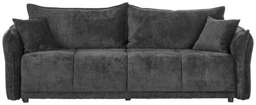 BOXSPRINGSOFA Chenille Dunkelgrau  - Dunkelgrau/Schwarz, MODERN, Kunststoff/Textil (235/95/108cm) - Hom`in