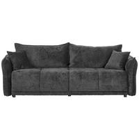 BOXSPRINGSOFA  mit Stoffauswahl, Liegefunktion, Schlafen auf Sitzhöhe, Rücken echt Chenille Dunkelgrau  - Dunkelgrau/Schwarz, MODERN, Kunststoff/Textil (235/95/108cm) - Hom`in