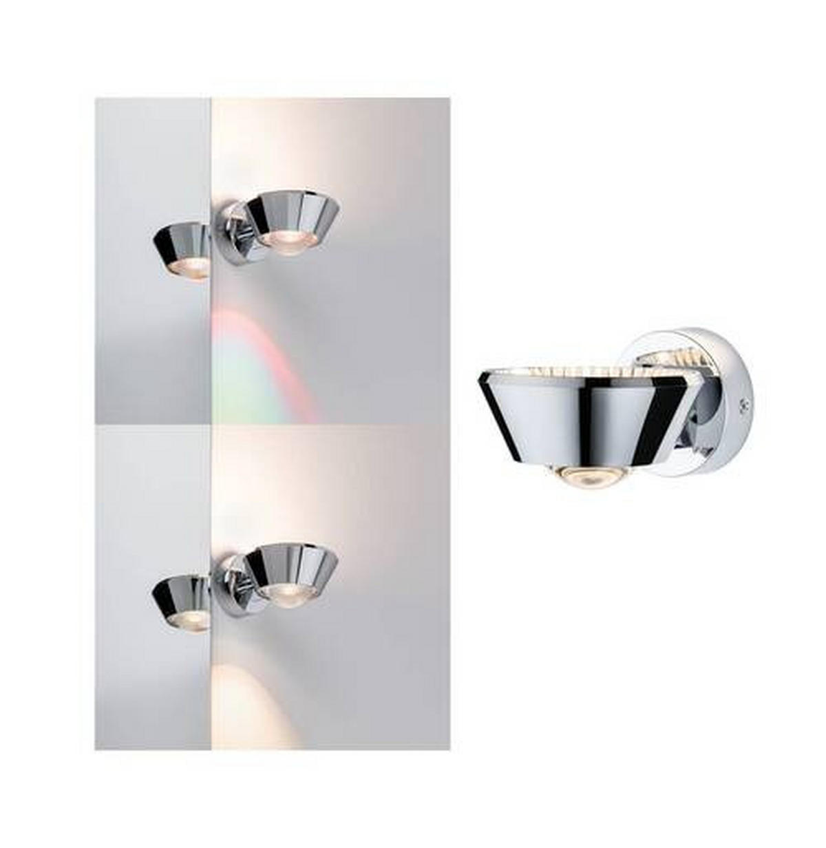 BADEZIMMER-WANDLEUCHTE   - Chromfarben, Basics, Kunststoff (8cm) - Paulmann