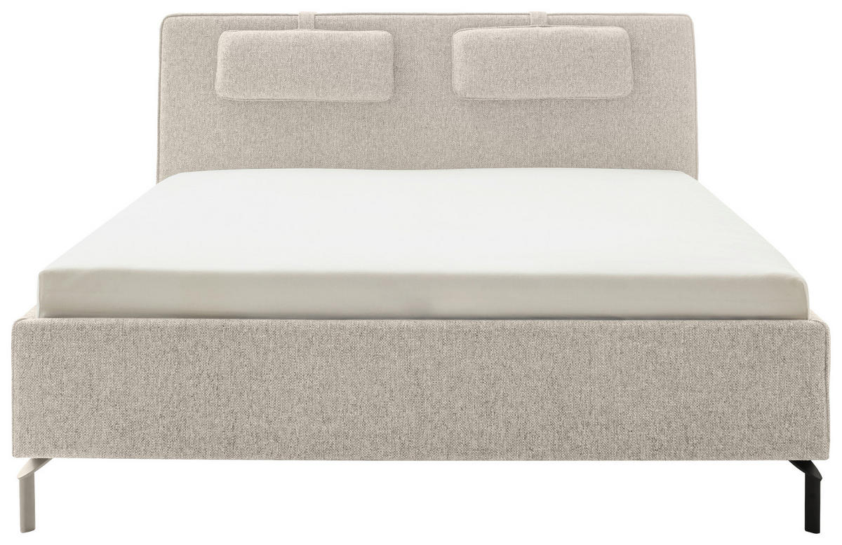 POLSTERBETT MADRID Lattenrost, Bettkasten 180/200 cm  in Beige  - Birkefarben/Beige, Design, Holz/Textil (180/200cm) - Schöner Wohnen