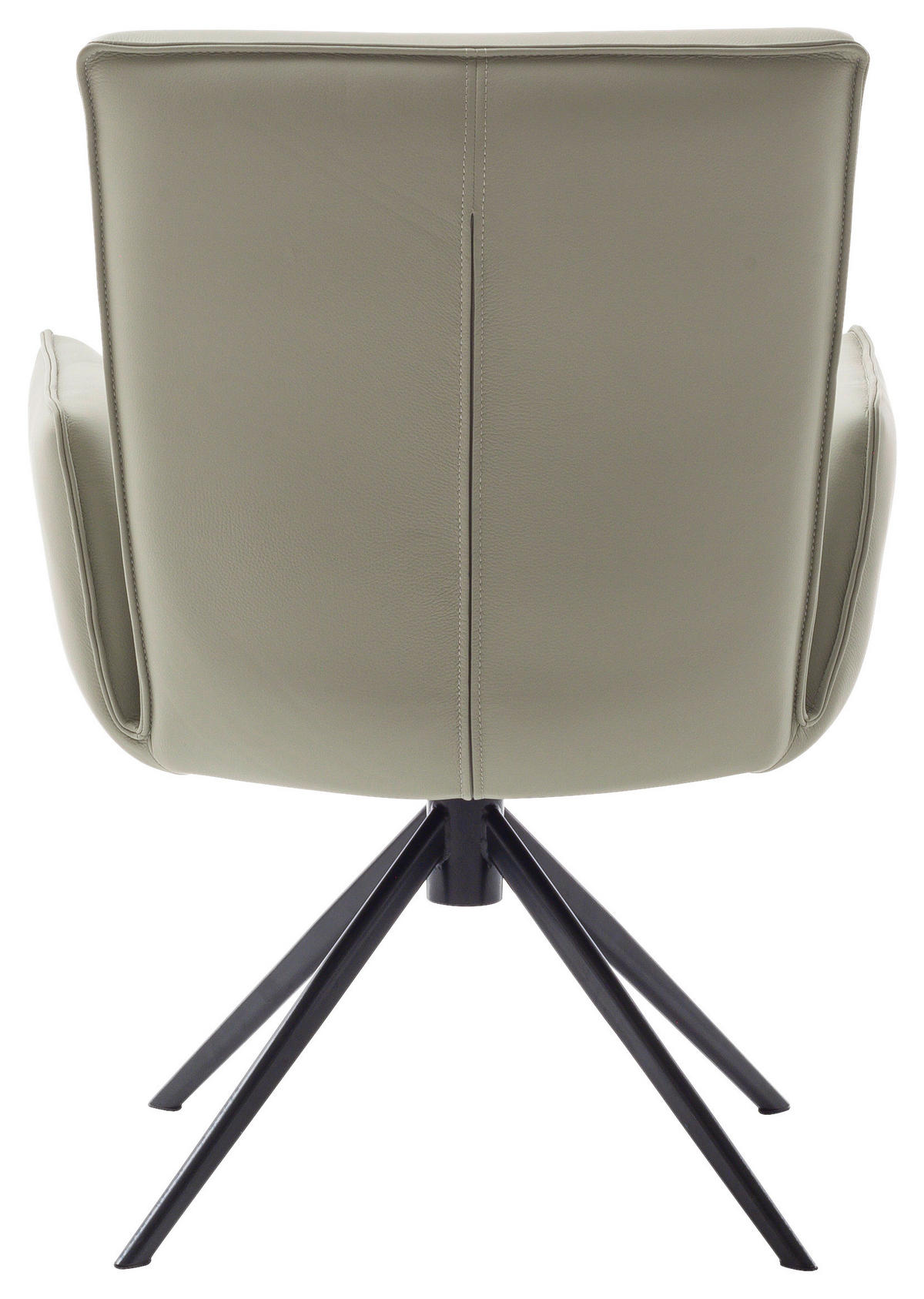 ARMLEHNSTUHL  in Stahl Echtleder pigmentiert  - Creme/Schwarz, Design, Leder/Metall (63/89/65cm) - Valnatura