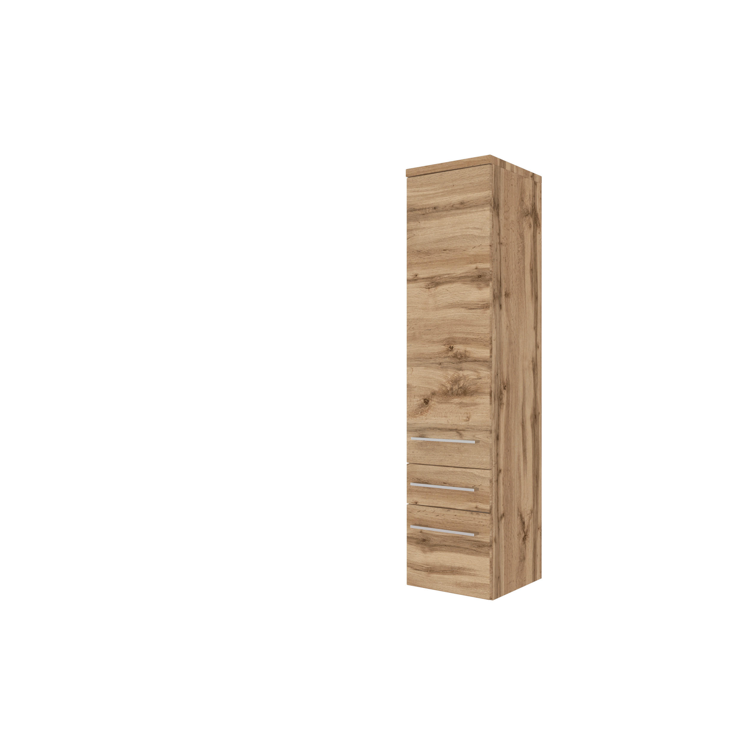 MIDISCHRANK 30/130/35 cm  - Eiche Wotan/Alufarben, KONVENTIONELL, Holzwerkstoff/Metall (30/130/35cm) - Xora