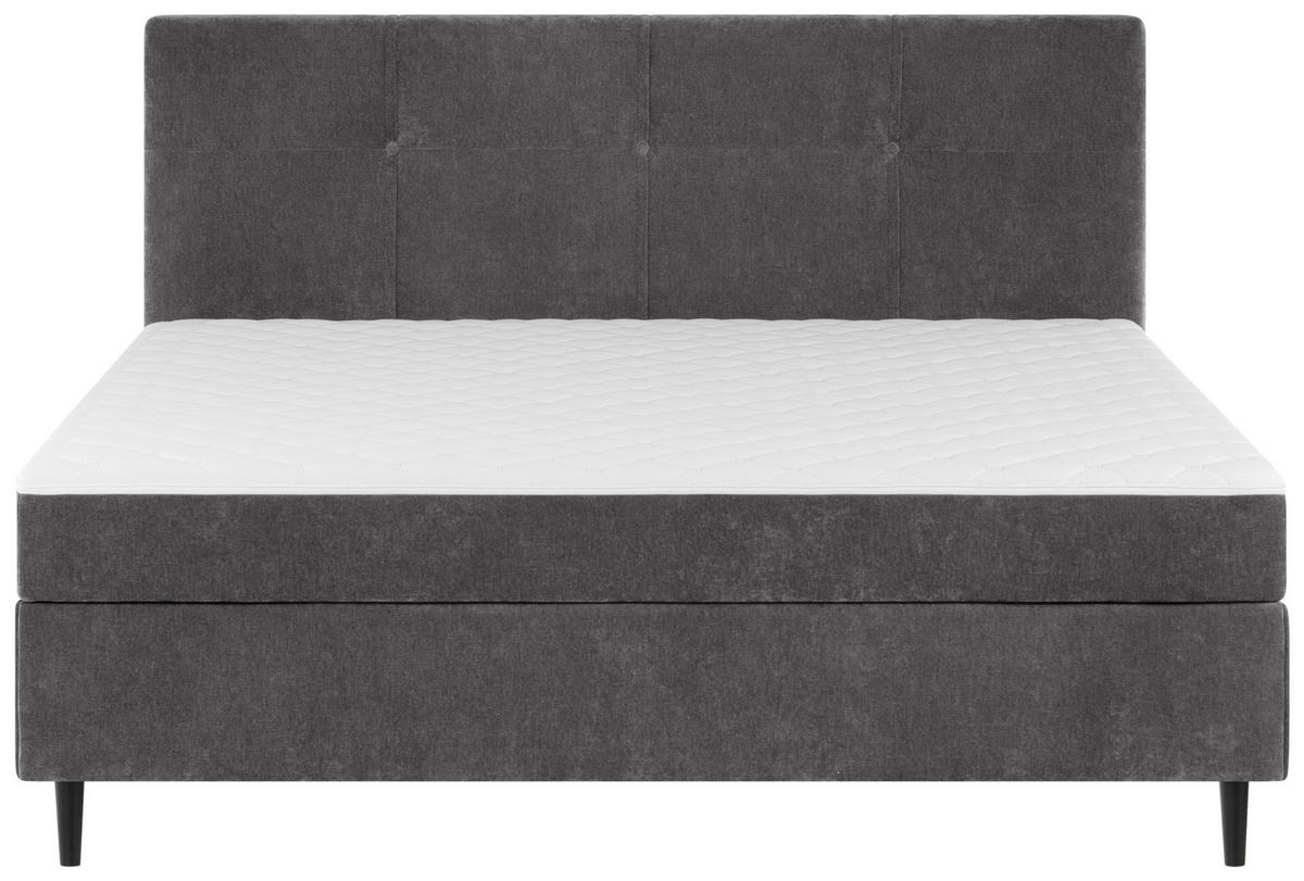 BOXBETT 160/200 cm  in Anthrazit  - Anthrazit/Schwarz, KONVENTIONELL, Holz/Textil (160/200cm) - Welnova