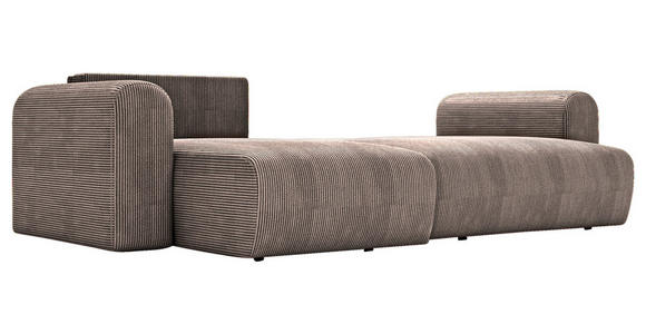 ECKSOFA Braun Cord  - Schwarz/Braun, MODERN, Kunststoff/Textil (150/245cm) - Carryhome