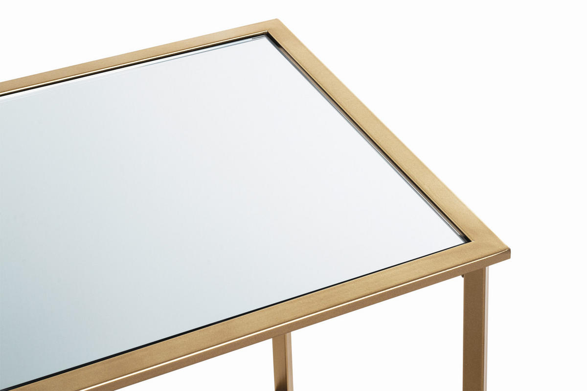COUCHTISCH in Metall, Glas 39/39/53 cm  - Klar/Goldfarben, MODERN, Glas/Metall (39/39/53cm)