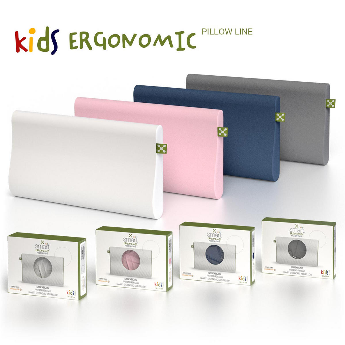 NACKENKISSENBEZUG KIDS ERGONOMIC  - Hellrosa, Basics, Textil (50/32cm) - Smartsleep