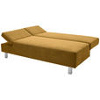 SCHLAFSOFA Flachgewebe Senfgelb  - Chromfarben/Senfgelb, Design, Holz/Textil (205/77-93/99cm) - Novel