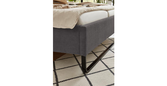 POLSTERBETT Grau 180/200 cm  - Schwarz/Grau, Basics, Textil/Metall (180/200cm) - Xora