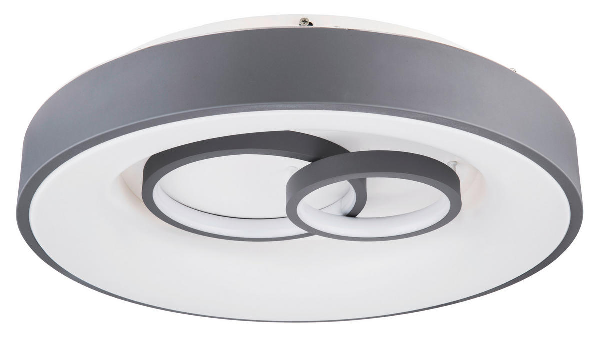 LED-DECKENLEUCHTE 50 W  48/10 cm    - Weiss/Grau, Basics, Kunststoff/Metall (48/10cm) - Globo