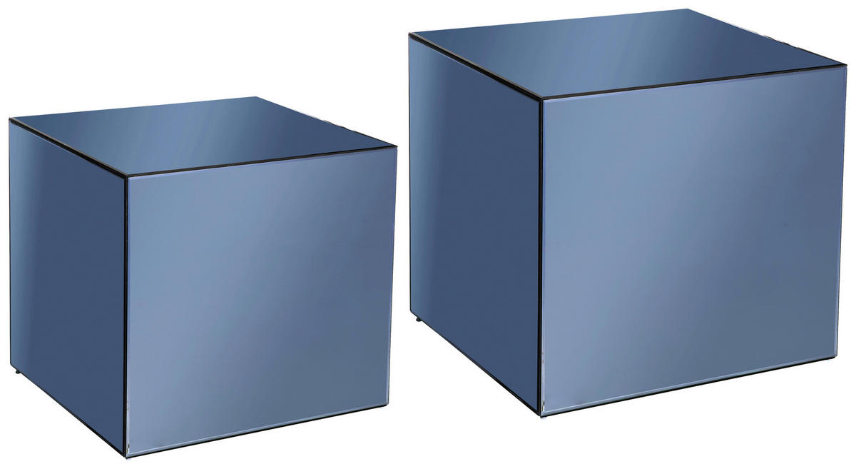 SET DE TABLES BASSES in Glas, Holzwerkstoff 40/50/40/50/40/47 cm  - gris, Design, verre/matériau de bois (40/50/40/50/40/47cm) - MID.YOU