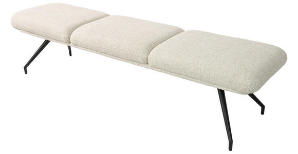 SITZBANK 200/49,5/50 cm Webstoff Schwarz, Beige  - Beige/Schwarz, Design, Textil/Metall (200/49,5/50cm) - Dieter Knoll