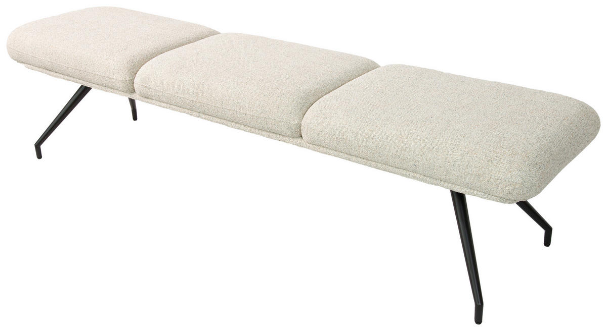 SITZBANK 200/49,5/50 cm Webstoff Schwarz, Beige  - Beige/Schwarz, Design, Textil/Metall (200/49,5/50cm) - Dieter Knoll