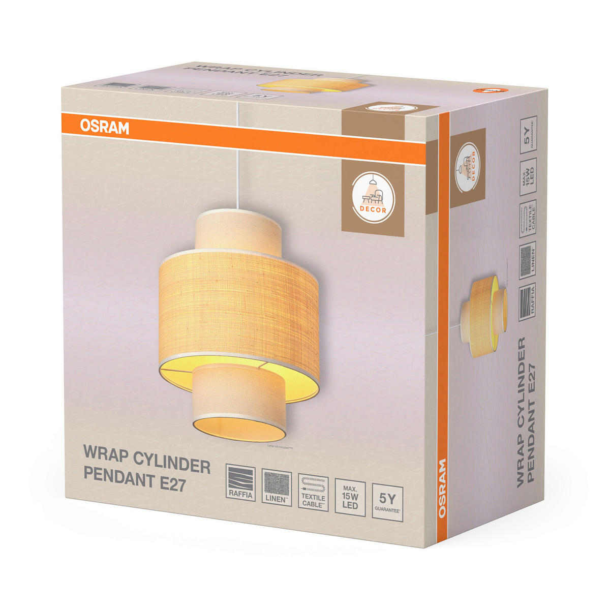 HÄNGELEUCHTE 35/142 cm  - Beige, Natur, Holz/Textil (35/142cm) - Osram