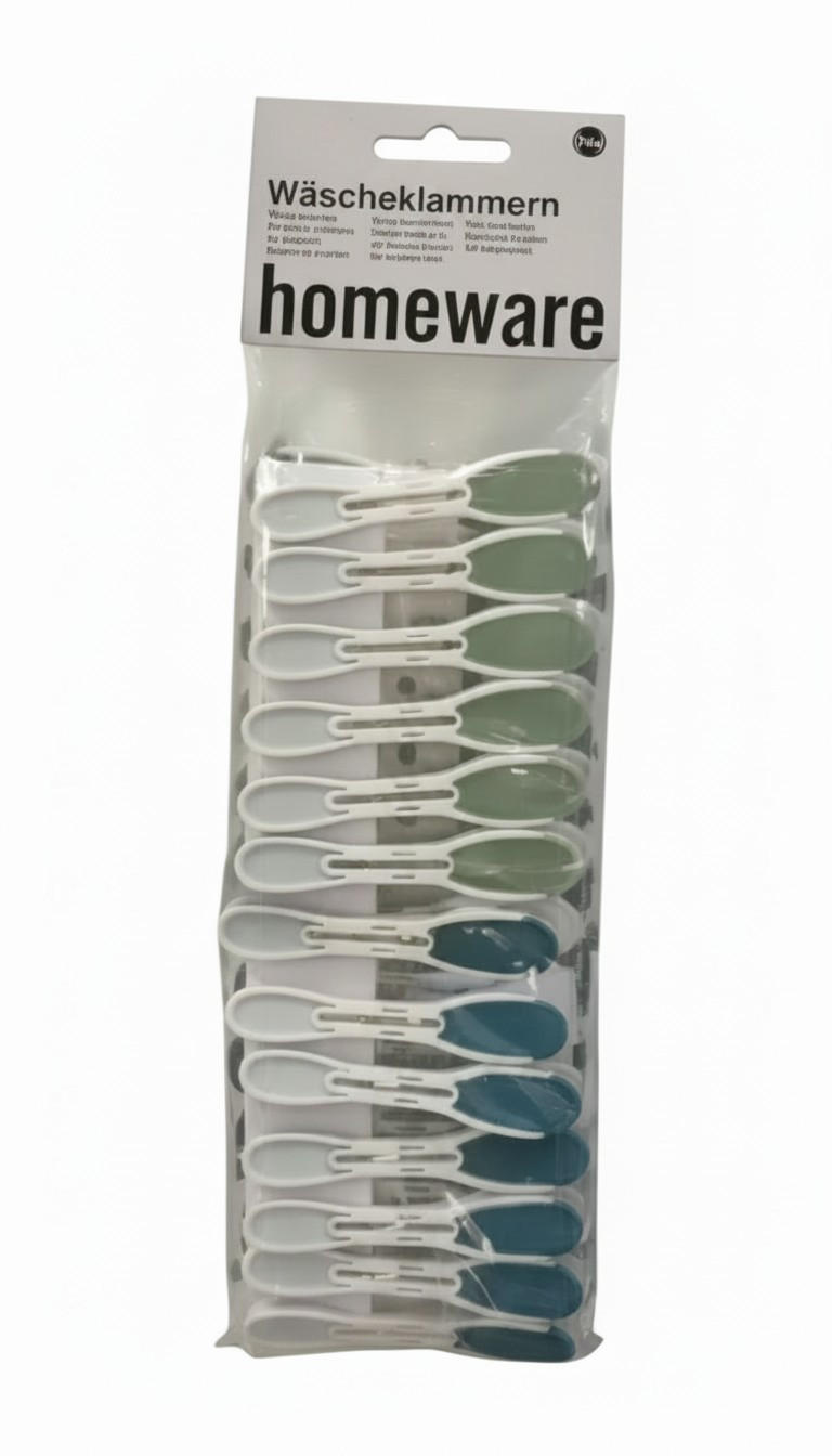 WÄSCHEKLAMMERN 9/2/4 cm  - Hellrosa/Hellblau, Basics, Kunststoff (9/2/4cm) - Homeware