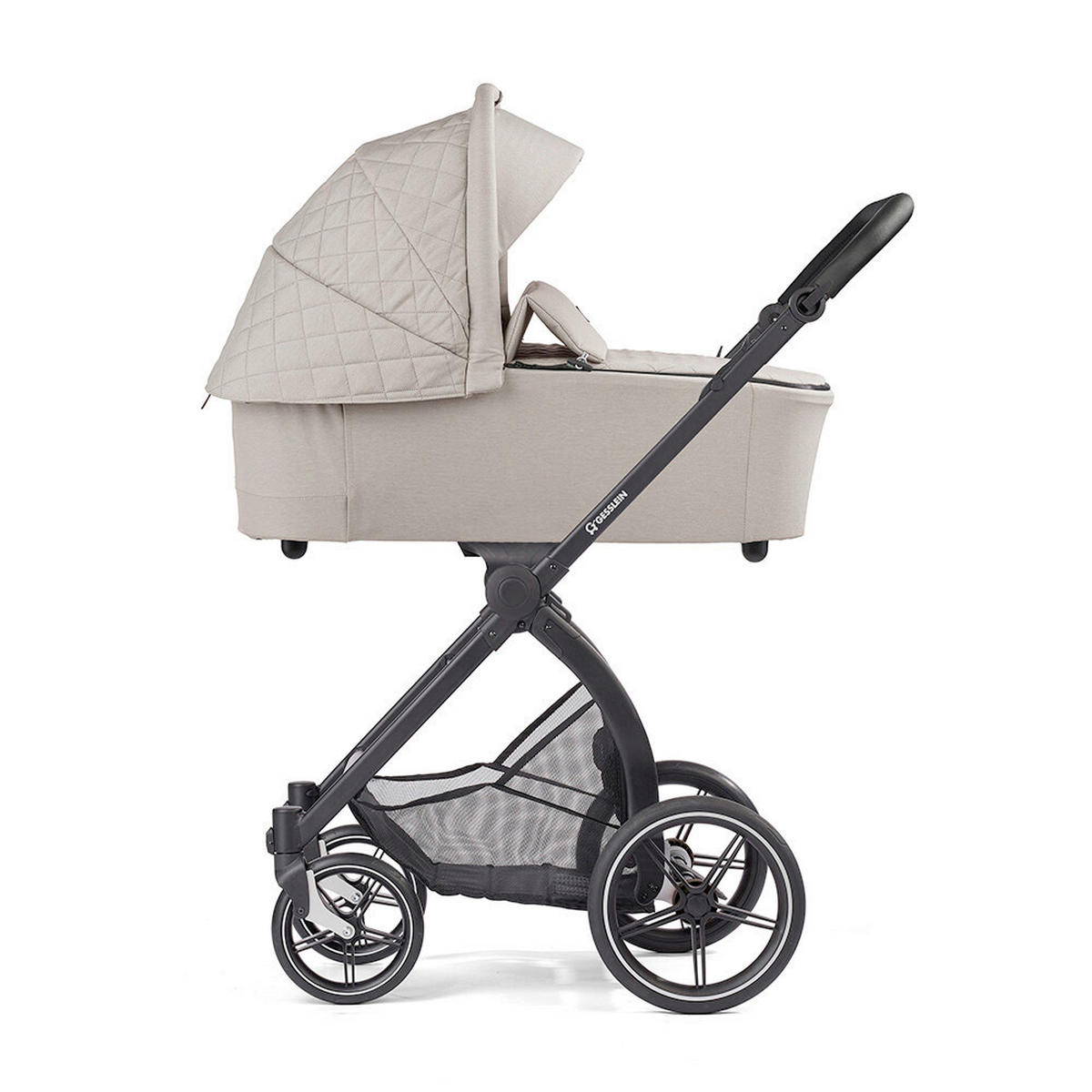 KINDERWAGENSET  FX4 Swing Set  Steingrau  - Hellgrau/Schwarz, Basics, Textil (100/55/130cm) - Gesslein