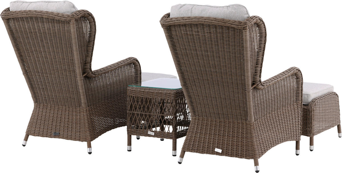 LOUNGEGARNITUR    - Beige/Braun, KONVENTIONELL, Kunststoff/Textil - Gardenson