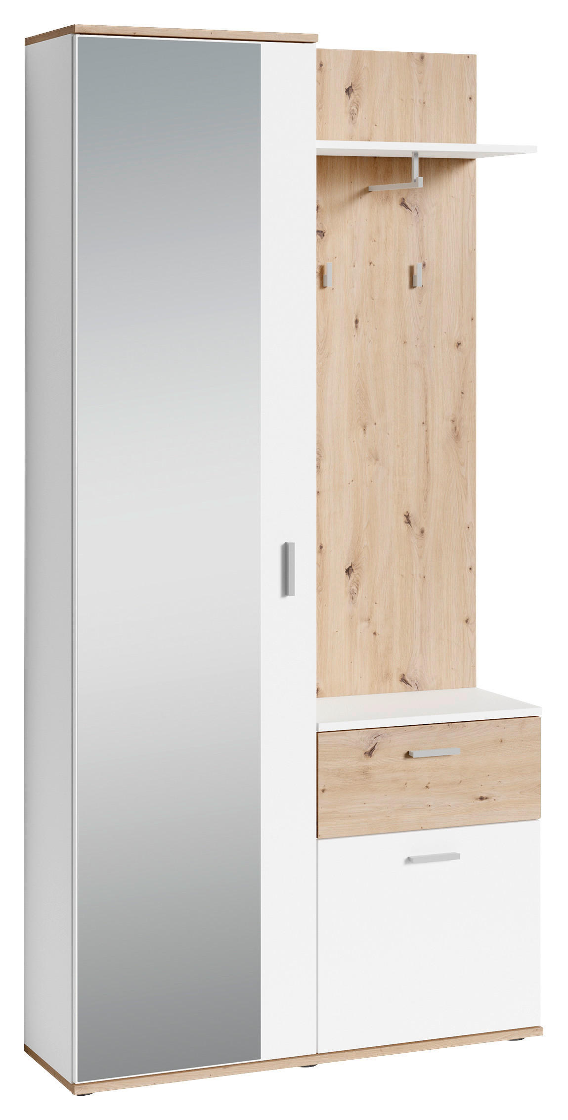 GARDEROBE  in 97/195/30 cm  - Weiß/Eiche Artisan, MODERN, Holzwerkstoff (97/195/30cm) - MID.YOU