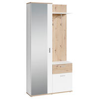GARDEROBE  in 97/195/30 cm  - Weiß/Eiche Artisan, MODERN, Holzwerkstoff (97/195/30cm) - MID.YOU