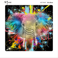 KUNSTDRUCK Tiere Multicolor, Schwarz 30/30 cm  - Multicolor/Schwarz, Basics, Papier (30/30cm) - Monee