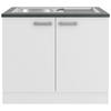 SPÜLENUNTERSCHRANK 100/84,8/60 cm  in Weiß  - Anthrazit/Alufarben, Basics, Holzwerkstoff/Metall (100/84,8/60cm) - Optifit