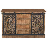 BYRÅ 140/85/45 cm  - svart/antracit, Natur, metall/trä (140/85/45cm) - MID.YOU