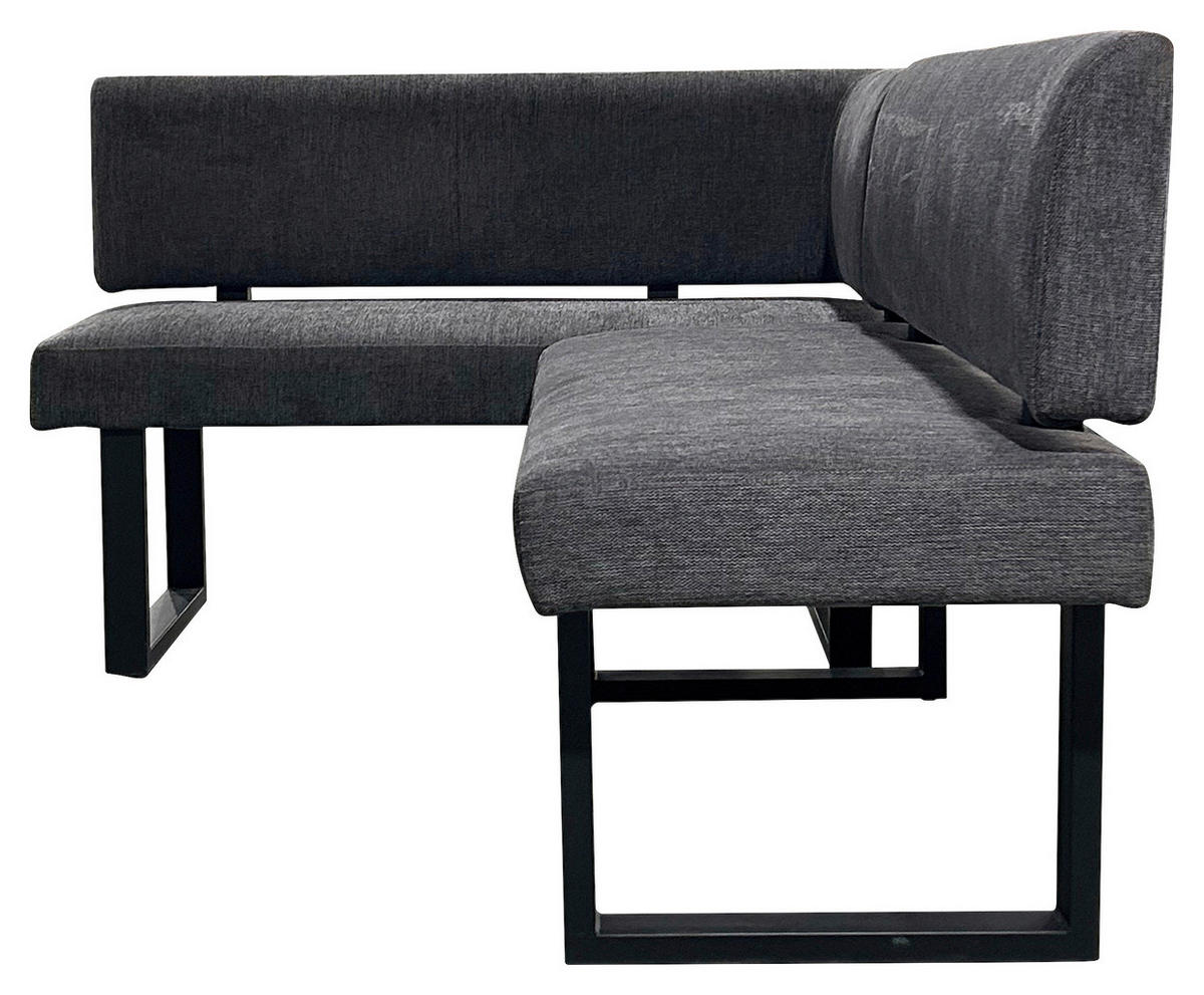 ECKBANK 125/181,5 cm  in Grau, Schwarz  - Schwarz/Grau, Design, Textil/Metall (125/181,5cm) - MID.YOU