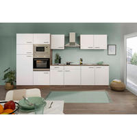 KÜCHENBLOCK 330 cm   in Weiss, Eichefarben  - Weiss/Eichefarben, Modern, Holzwerkstoff (330cm) - Respekta