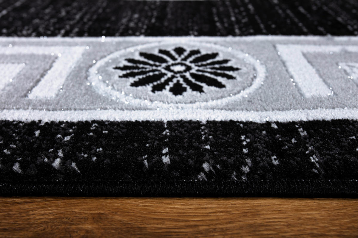 WEBTEPPICH 80/150 cm Eleysa Grau, Schwarz  - Schwarz/Grau, Design, Textil (80/150cm)