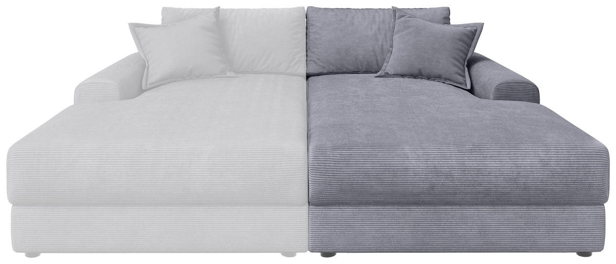 BIGSOFA Cord Dunkelgrau  - Dunkelgrau/Schwarz, MODERN, Kunststoff/Textil (117/93/190cm) - Carryhome