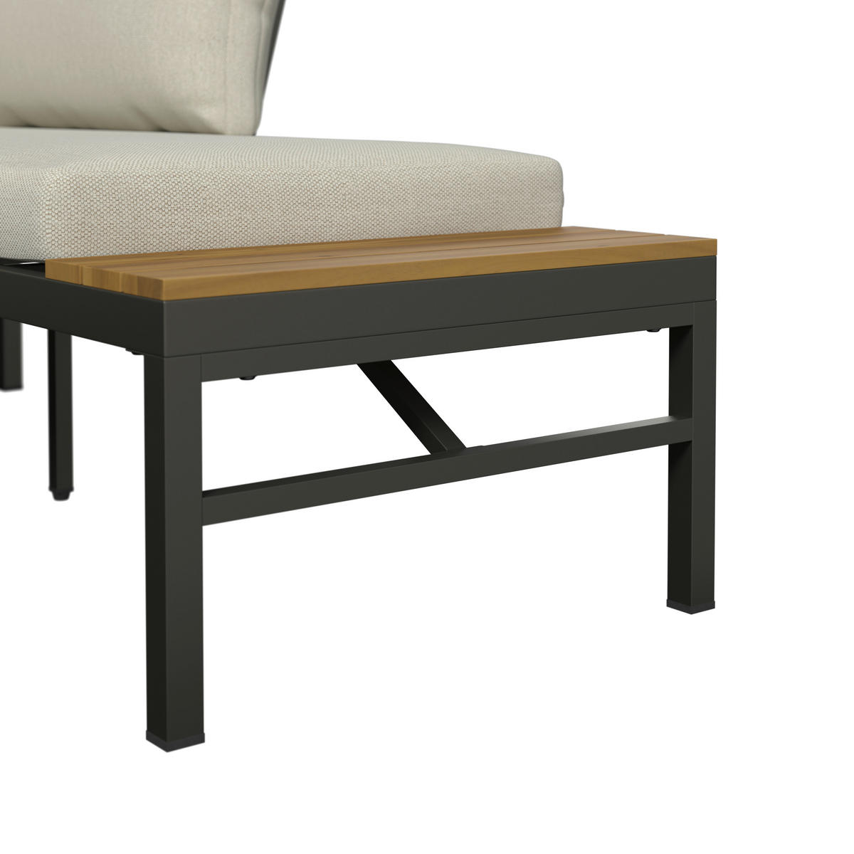 LOUNGE GARNITÚRA   161/67/63 cm  - bézs/akáciaszínű, Modern, textil/fa (161/67/63cm) - Ambia Garden