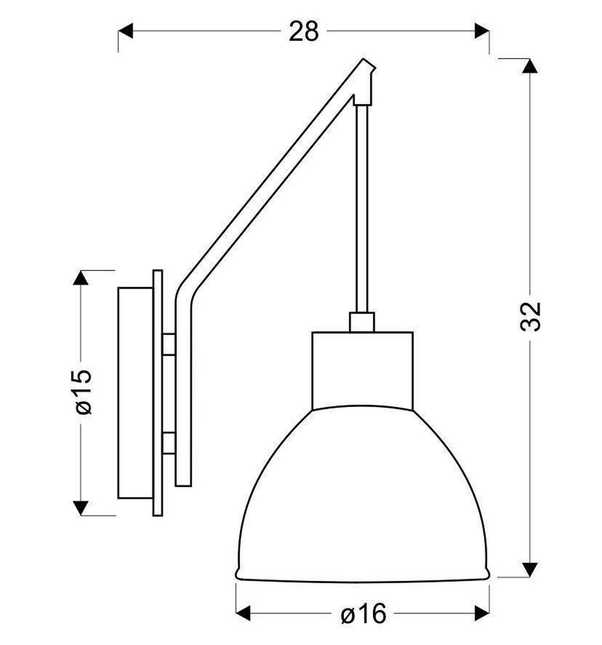 WANDLEUCHTE 28/16/32 cm   - Natur, Metall (28/16/32cm)