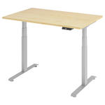 SCHREIBTISCH 120/80/64,5-129,5 cm  in Silberfarben, Ahornfarben  - Silberfarben/Ahornfarben, KONVENTIONELL, Holzwerkstoff/Metall (120/80/64,5-129,5cm) - Venda