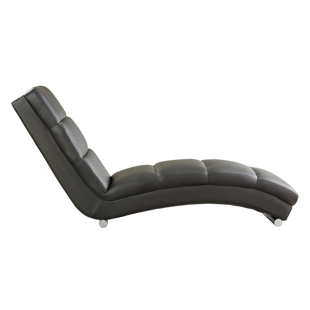 RELAXLIEGE in Lederlook Schwarz  - Silberfarben/Schwarz, MODERN, Textil/Metall (60/81/171cm) - Livetastic