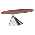 ESSTISCH 220/115/75 cm teilmassiv  Holz, Metall oval Walnussfarben  - Edelstahlfarben/Walnussfarben, Design, Holz/Metall (220/115/75cm) - Novel