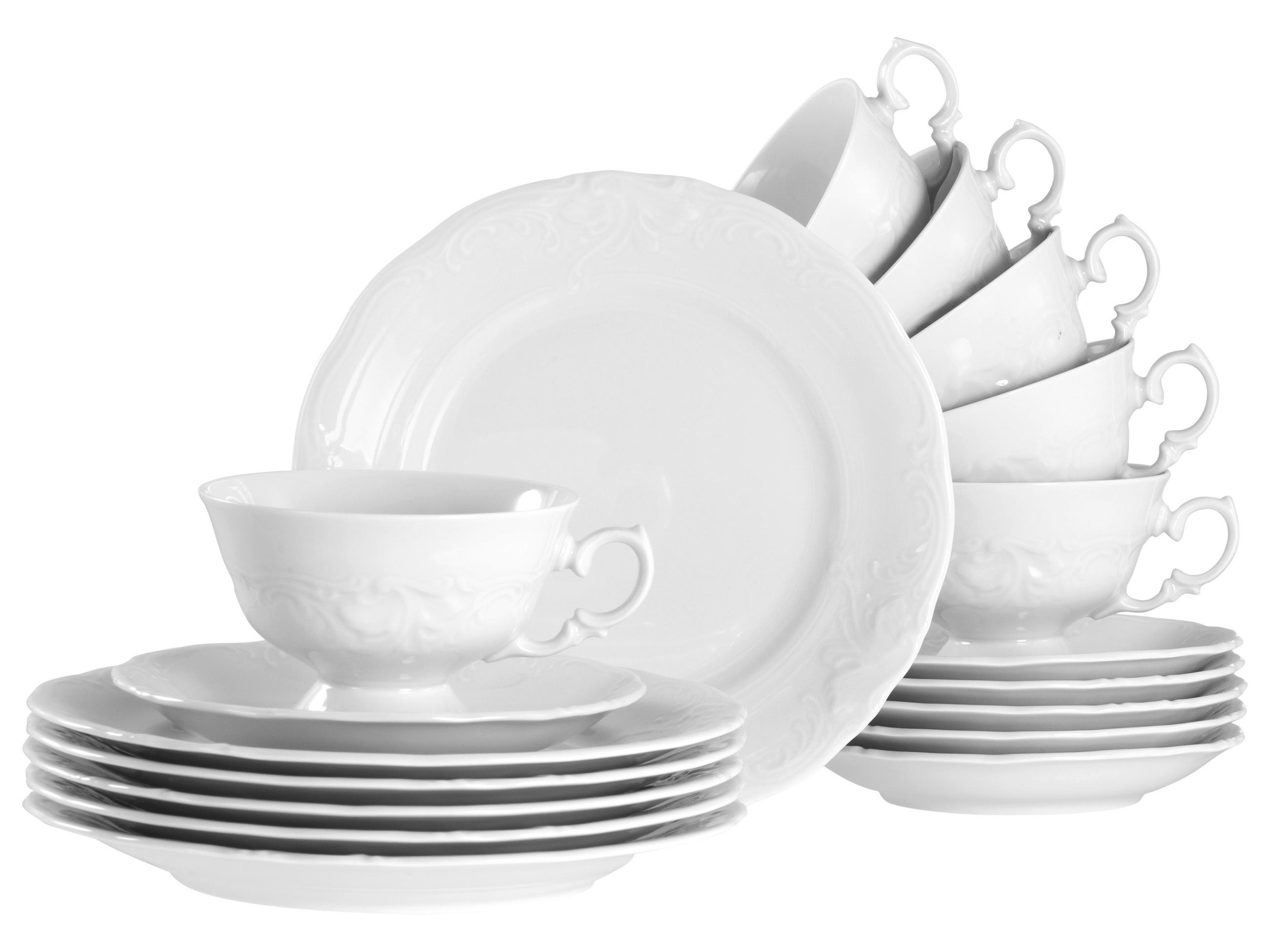 KAFFEESERVICE Frederike weiss 18-teilig  - Weiß, Basics, Keramik - Creatable