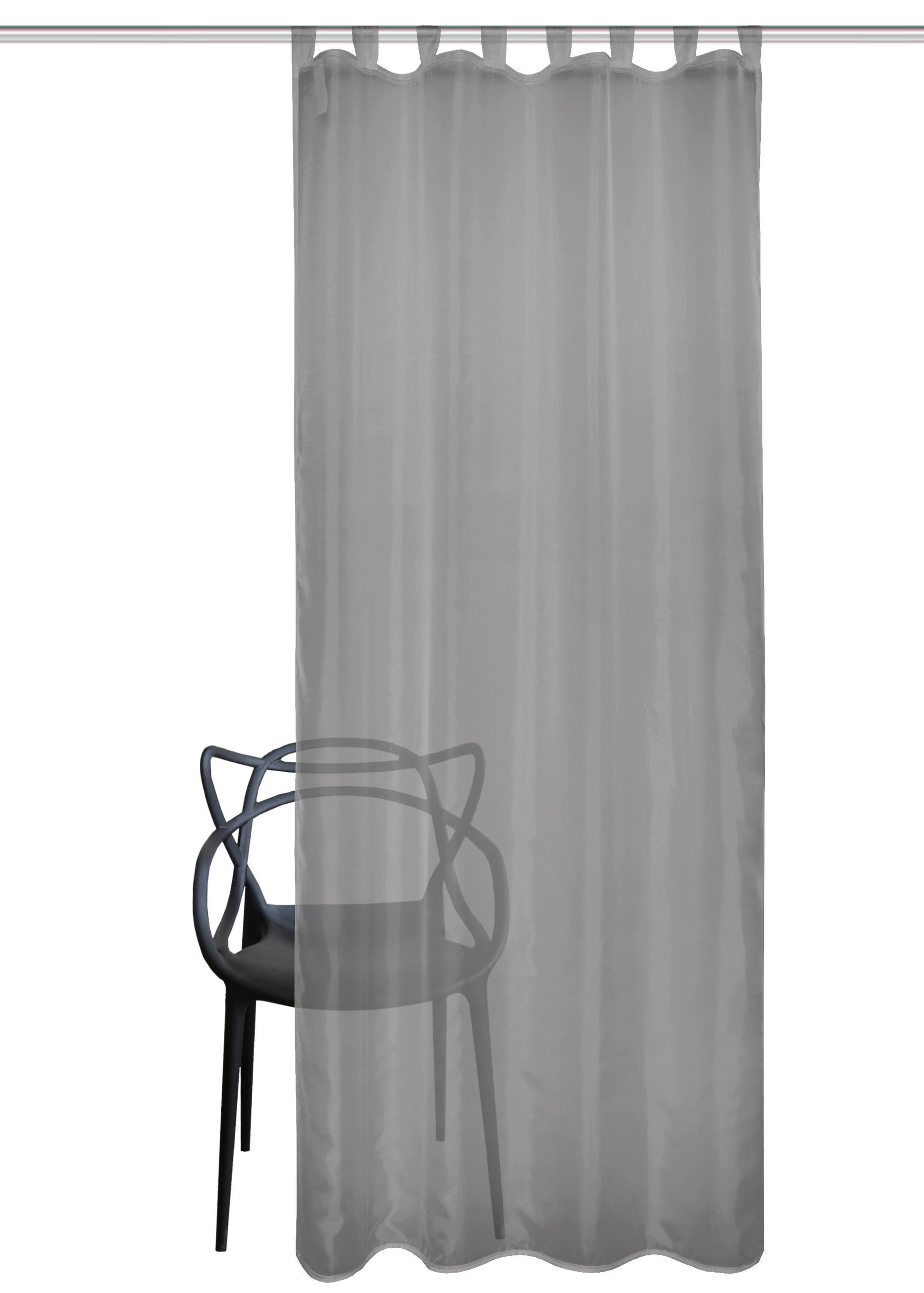 SCHLAUFENSCHAL  transparent   135/245 cm  - Anthrazit Hochglanz, Basics, Textil (135/245cm)