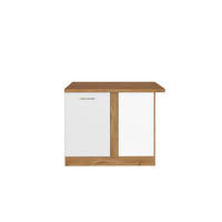 HÖRNBÄNKSKÅP 110/85/60 cm  i vit  - vit/kromfärg, Modern, metall/trämaterial (110/85/60cm) - Held