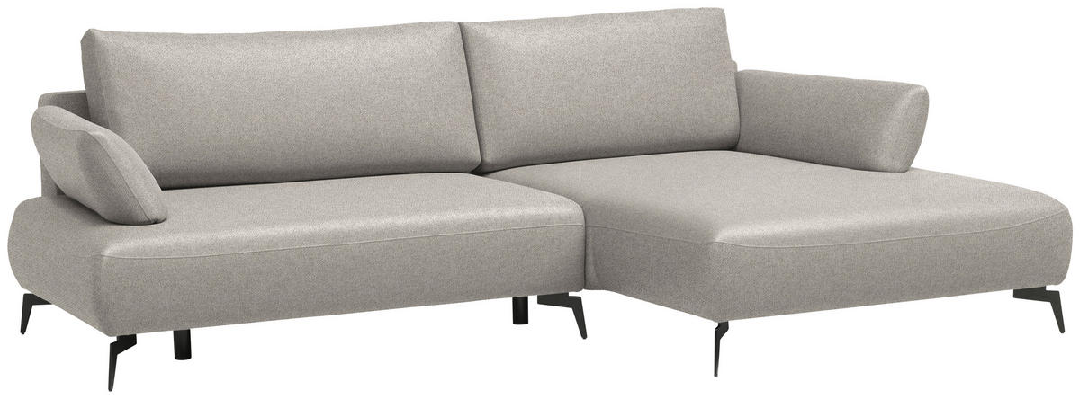 ECKSOFA Struktur Taupe  - Taupe/Schwarz, Design, Textil/Metall (284/186cm) - Lomoco