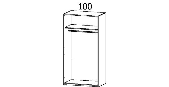 DREHTÜRENSCHRANK 101/223/60 cm 2-türig  - Silberfarben/Sonoma Eiche, Design, Holzwerkstoff/Kunststoff (101/223/60cm) - Novel