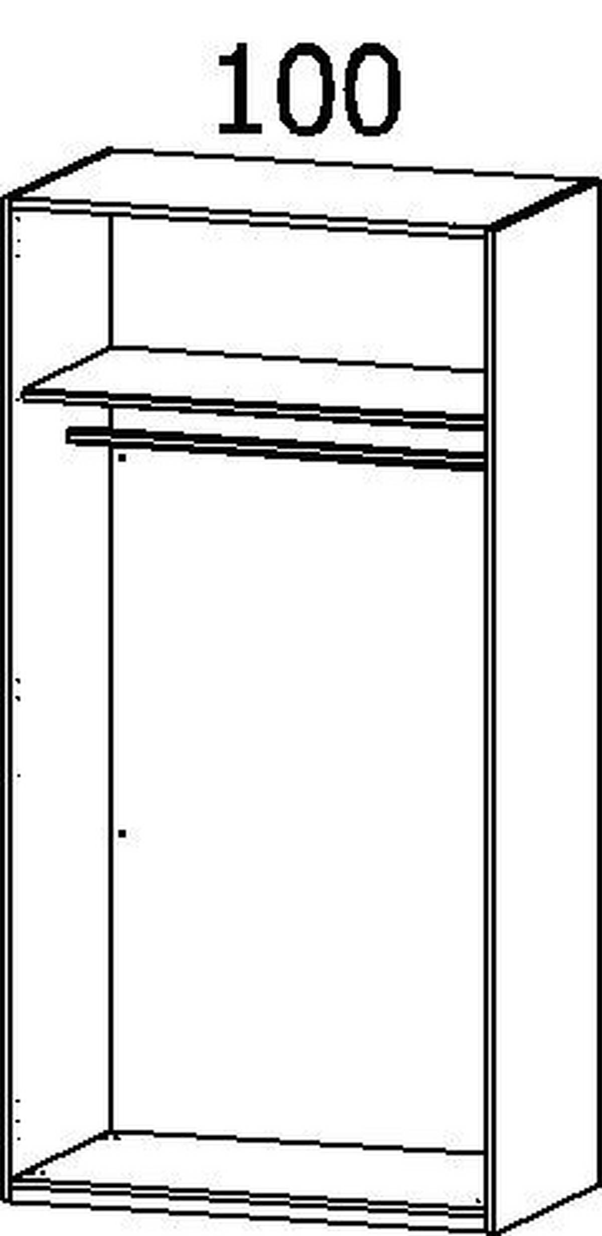 DREHTÜRENSCHRANK in Weiss  - Weiss/Silberfarben, Design, Holzwerkstoff/Kunststoff (101/223/60cm) - Novel