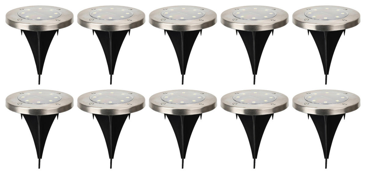 SOLÁRNÍ SVÍTIDLO, 11,8/13 cm - černá/barvy nerez oceli, Lifestyle, kov/plast (11,8/13cm) - Ambia Garden