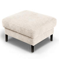 HOCKER Textil Creme  - Creme/Schwarz, Design, Textil/Metall (70/48/60cm) - Livetastic