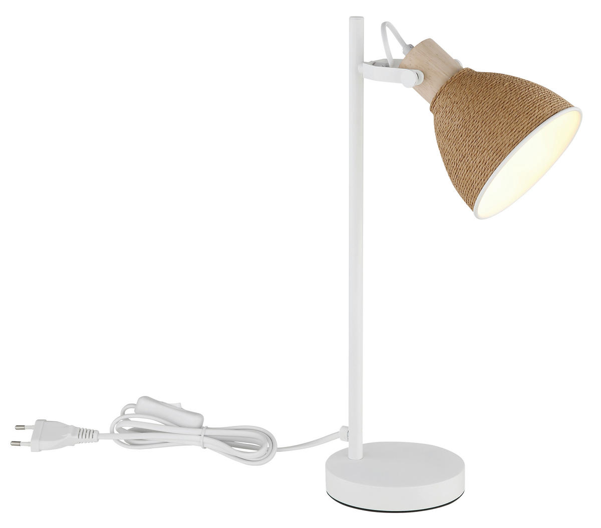 TISCHLEUCHTE Lyndon 19,5/15/50 cm  - Braun/Weiß, Natur, Holz/Papier (19,5/15/50cm) - Globo