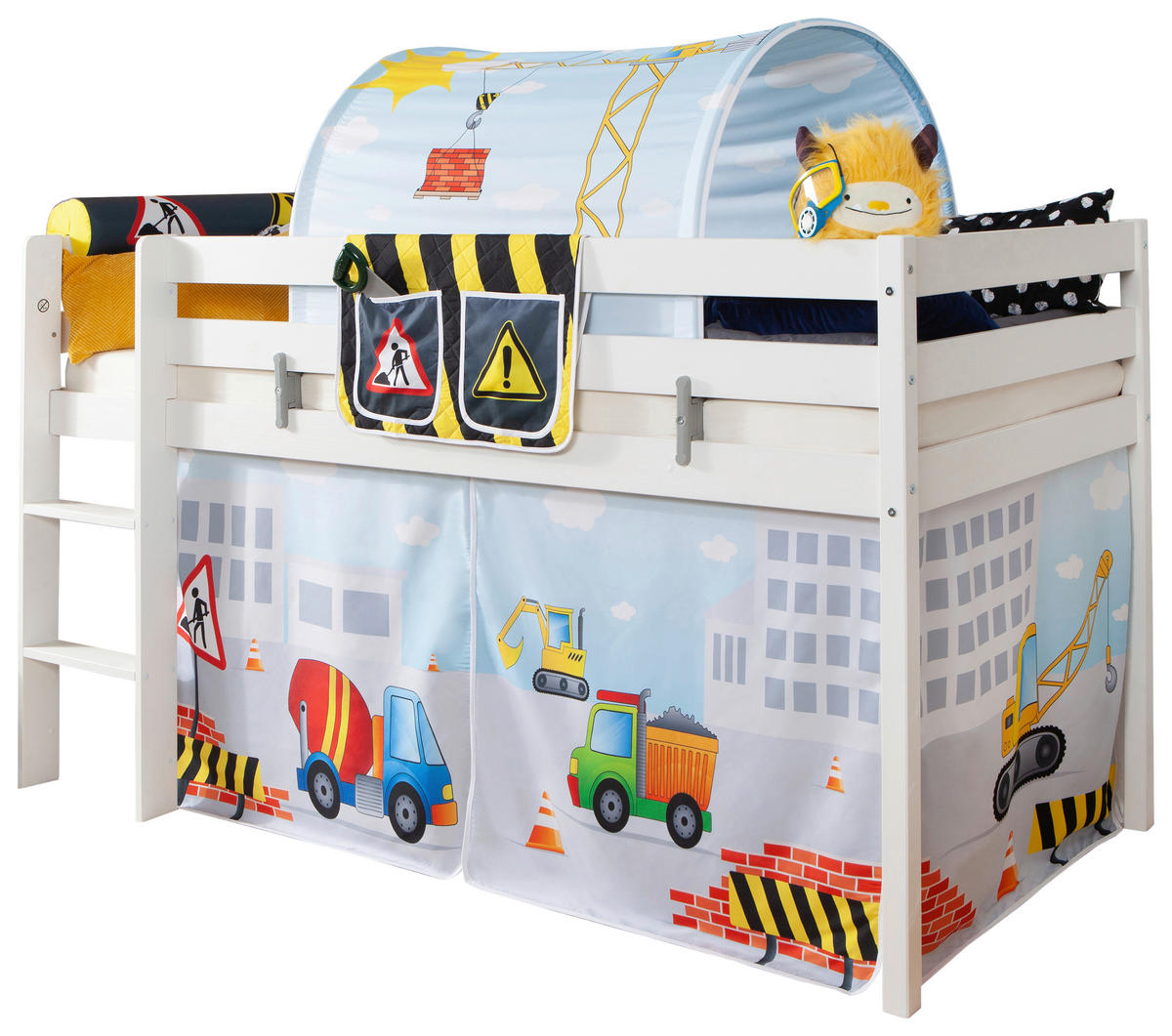 VYVÝŠENÁ POSTEĽ, 90/200 cm biela - biela/prírodná farba, Natur, drevo (90/200cm) - MID.YOU