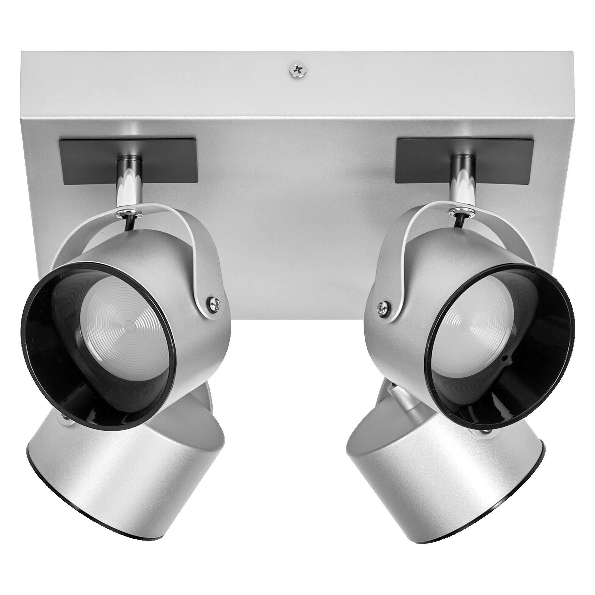 LED-STRAHLER 26/26/15,5 cm   - Silberfarben, Design, Kunststoff/Metall (26/26/15,5cm) - Osram