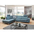 WOHNLANDSCHAFT in Leder Blau - Blau/Alufarben, Design, Leder/Metall (291/273cm) - Beldomo Premium WOHNLANDSCHAFT in Leder Blau - Blau/Alufarben, Design, Leder/Metall (291/273cm) - Beldomo Premium