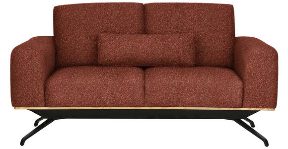 2-SITZER-SOFA in Struktur Rostfarben - Rostfarben/Schwarz, Design, Holz/Textil (166/85-104/95cm) - Novel